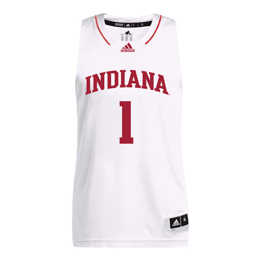 Indiana Hoosiers Adidas Men's Basketball White Student Athlete Jersey #1 Myles Rice