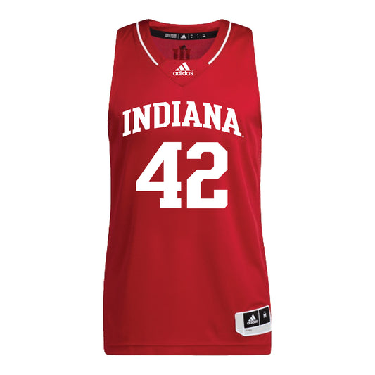 Indiana Hoosiers Adidas Men's Basketball Crimson Student Athlete Jersey #42 Dallas James