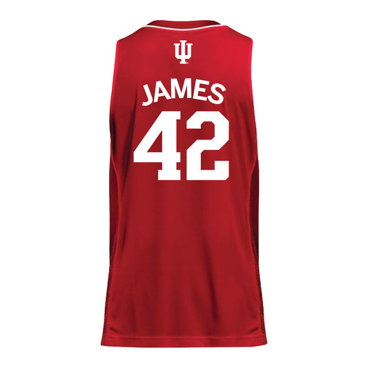 Indiana Hoosiers Adidas Men's Basketball Crimson Student Athlete Jersey #42 Dallas James