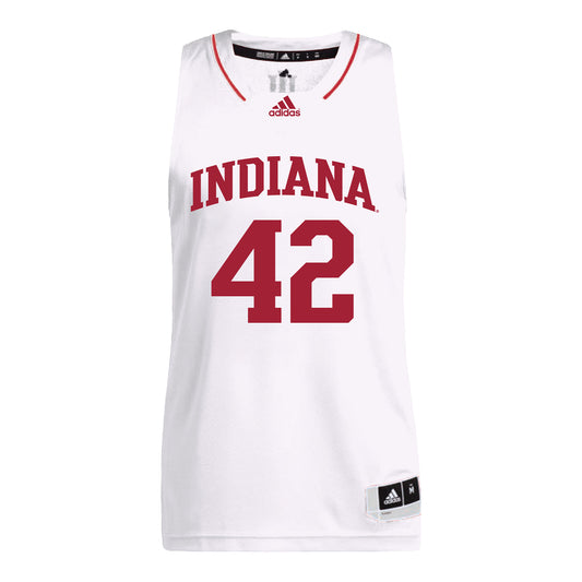 Indiana Hoosiers Adidas Men's Basketball White Student Athlete Jersey #42 Dallas James