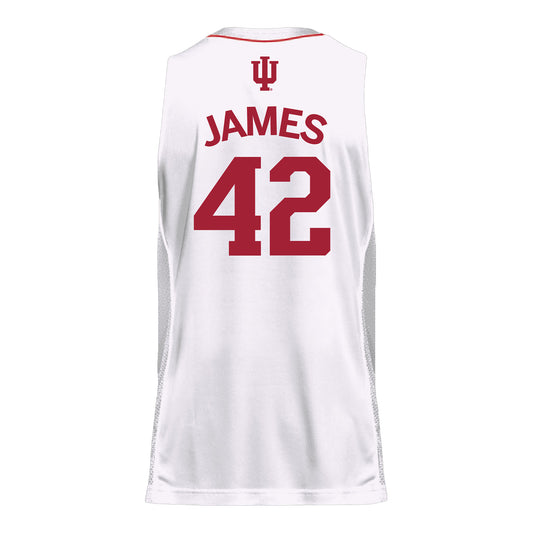 Indiana Hoosiers Adidas Men's Basketball White Student Athlete Jersey #42 Dallas James