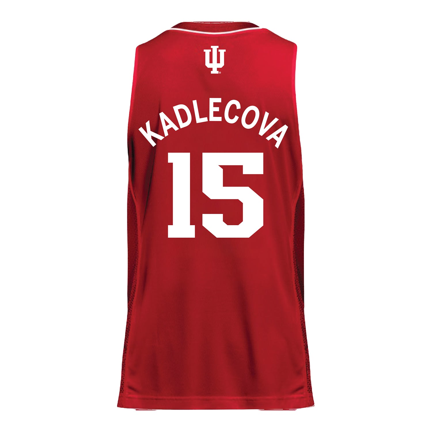 Indiana Hoosiers Adidas #15 Valentyna Kadlecova Student Athlete Crimson Basketball Jersey - Back View
