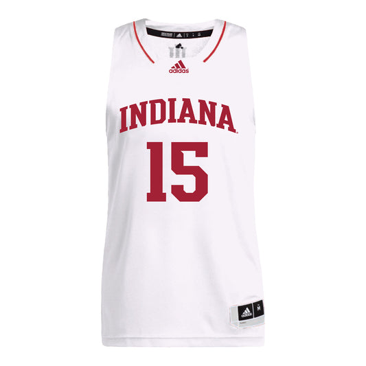 Indiana Hoosiers Adidas #15 Valentyna Kadlecova Student Athlete White Basketball Jersey - Front View