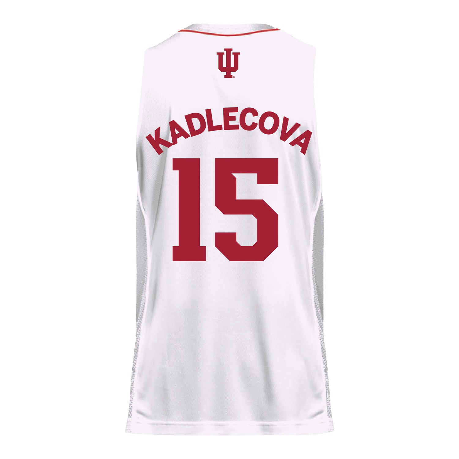 Indiana Hoosiers Adidas #15 Valentyna Kadlecova Student Athlete White Basketball Jersey - Back View