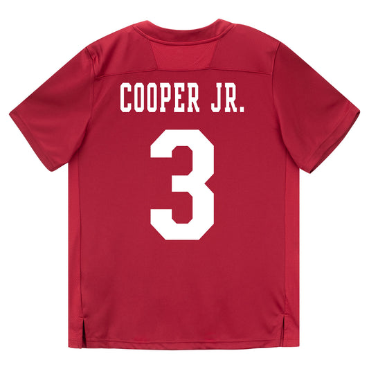 Indiana Hoosiers Adidas Football Student Athlete #3 Omar Cooper Jr. Premier Football Jersey - BAck View