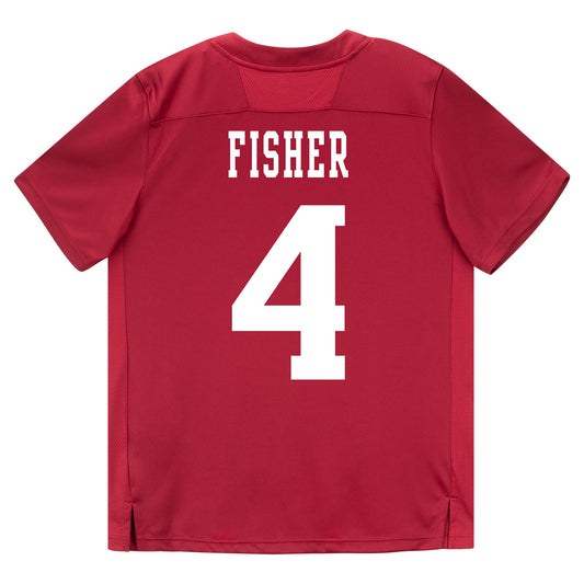 Indiana Hoosiers Adidas Football Student Athlete #4 Aiden Fisher Premier Football Jersey - Back View