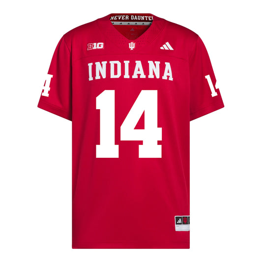 Indiana Hoosiers Adidas Football Student Athlete #14 Kaiden Turner Premier Football Jersey