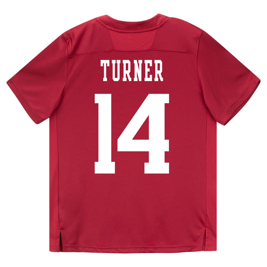 Indiana Hoosiers Adidas Football Student Athlete #14 Kaiden Turner Premier Football Jersey - Back View
