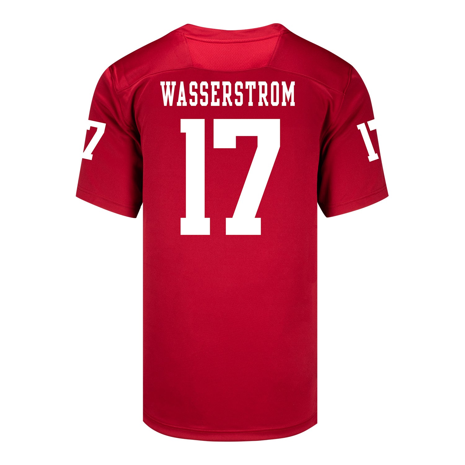 Indiana Hoosiers Adidas Football Student Athlete #17 Jackson Wasserstrom Premier Football Jersey - Back View
