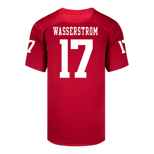Indiana Hoosiers Adidas Football Student Athlete #17 Jackson Wasserstrom Premier Football Jersey - Back View
