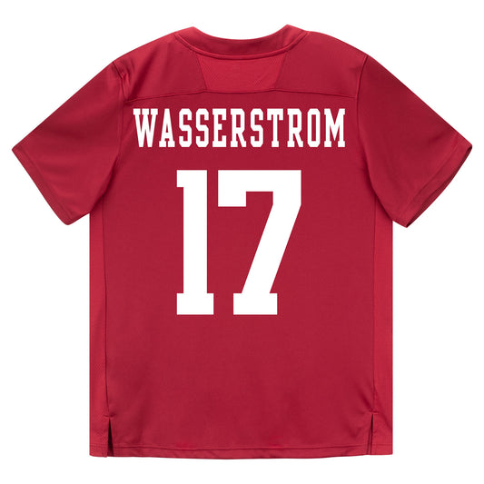 Indiana Hoosiers Adidas Football Student Athlete #17 Jackson Wasserstrom Premier Football Jersey - Back View