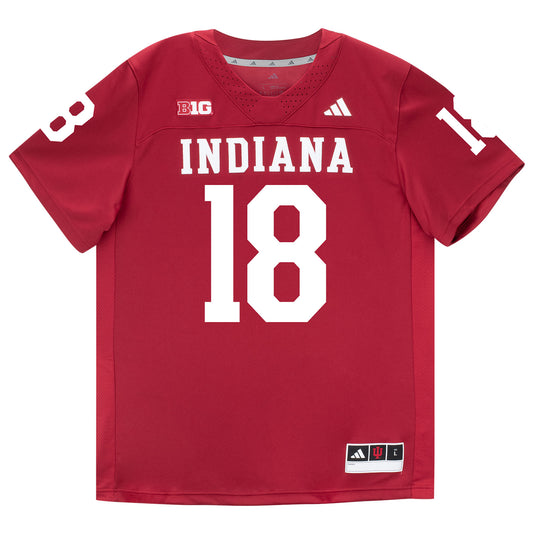 Indiana Hoosiers Adidas Football Student Athlete #18 Andrew Turvy Premier Football Jersey - Front View