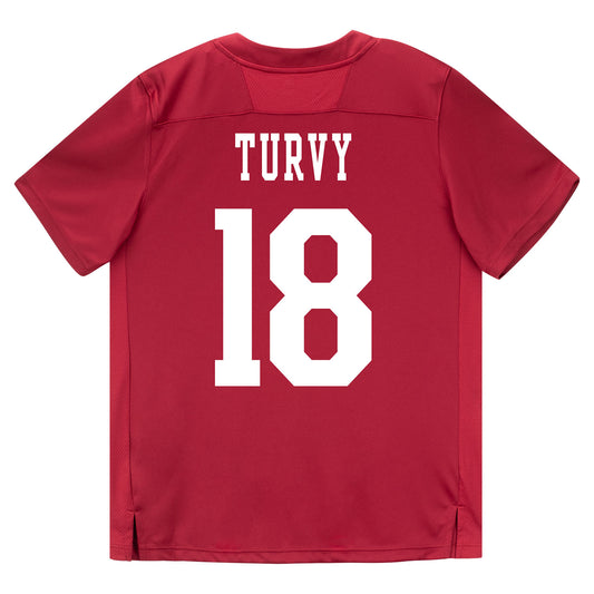 Indiana Hoosiers Adidas Football Student Athlete #18 Andrew Turvy Premier Football Jersey - Back View