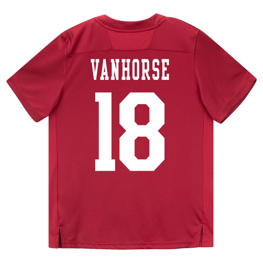 Indiana Hoosiers Adidas Football Student Athlete #18 Solomon Vanhorse Premier Football Jersey - Back View