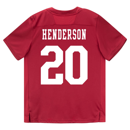 Indiana Hoosiers Adidas Football Student Athlete #20 Dontrae Henderson Premier Football Jersey - Back View