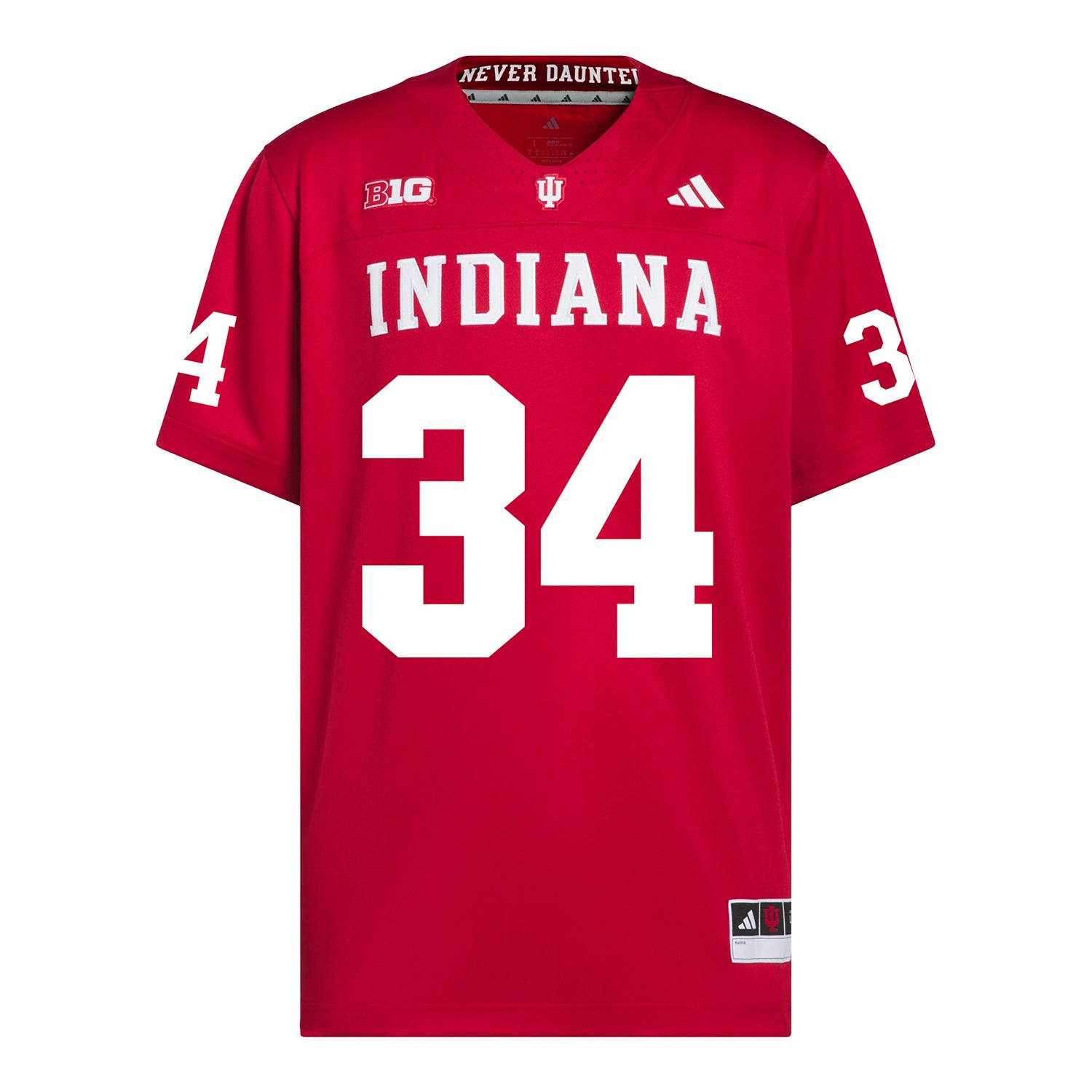 Indiana Hoosiers Adidas Football Student Athlete #34 Jeff Utzinger Premier Football Jersey - Front View