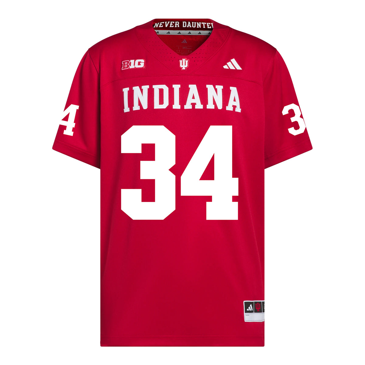 Indiana Hoosiers Adidas Football Student Athlete #34 Jeff Utzinger Premier Football Jersey - Front View