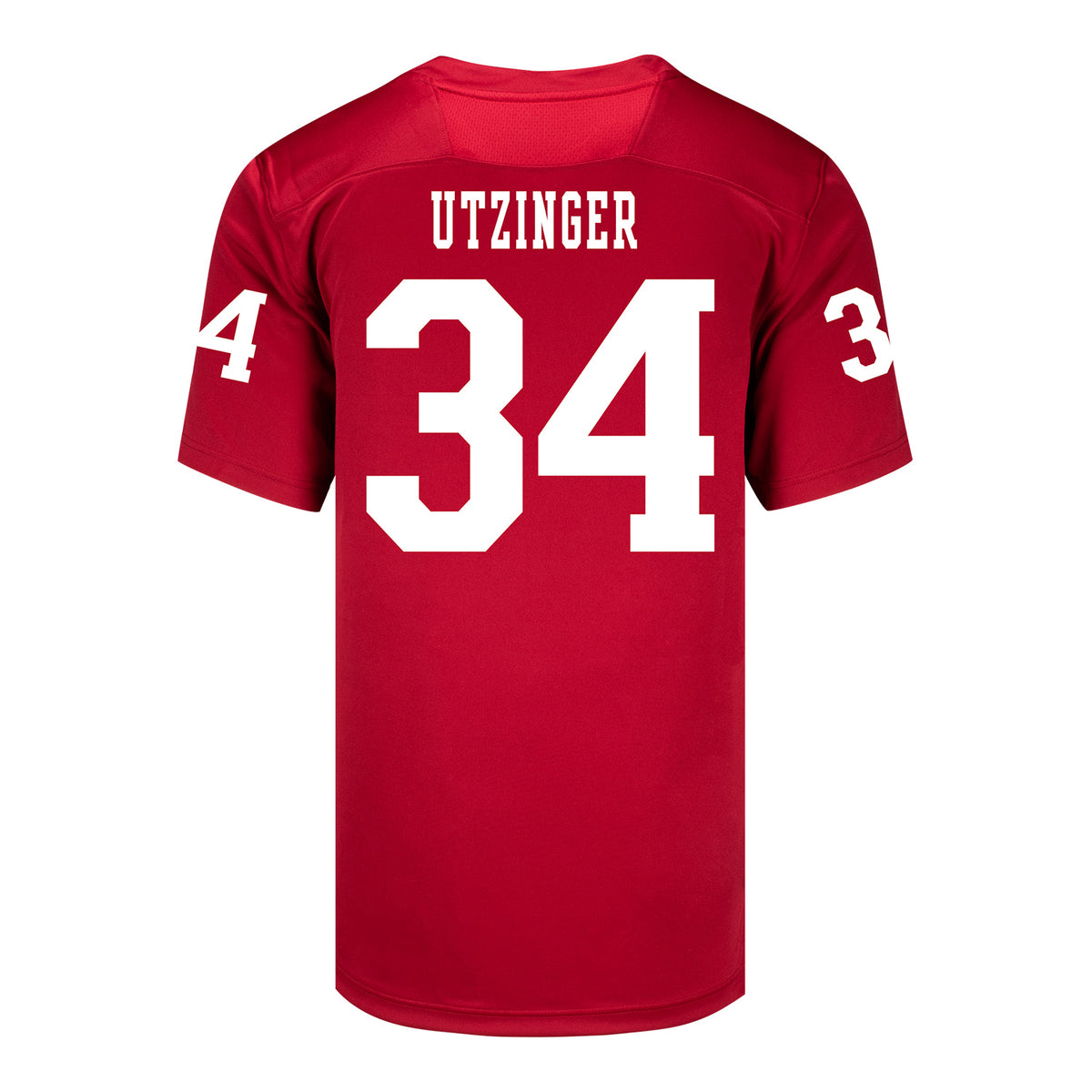 Indiana Hoosiers Adidas Football Student Athlete #34 Jeff Utzinger Premier Football Jersey - Back View