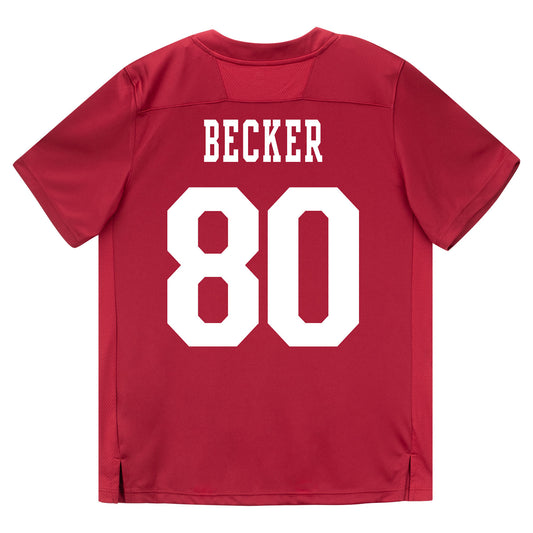 Indiana Hoosiers Adidas Football Student Athlete #80 Charlie Becker Premier Football Jersey - Back View