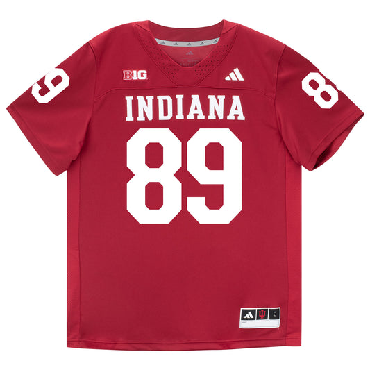 Indiana Hoosiers Adidas Football Student Athlete #89 Camden Jordan Premier Football Jersey - Front View