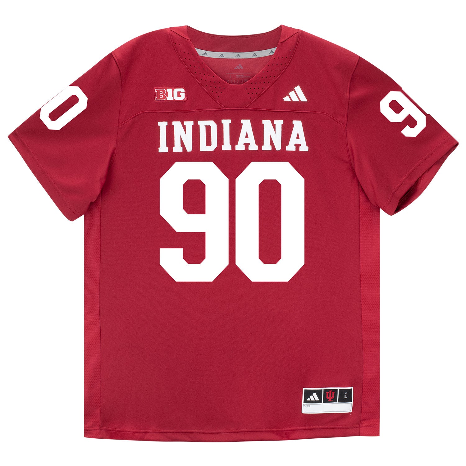 Indiana Hoosiers Adidas Football Student Athlete #90 Joshua Placzek Premier Football Jersey - Front View