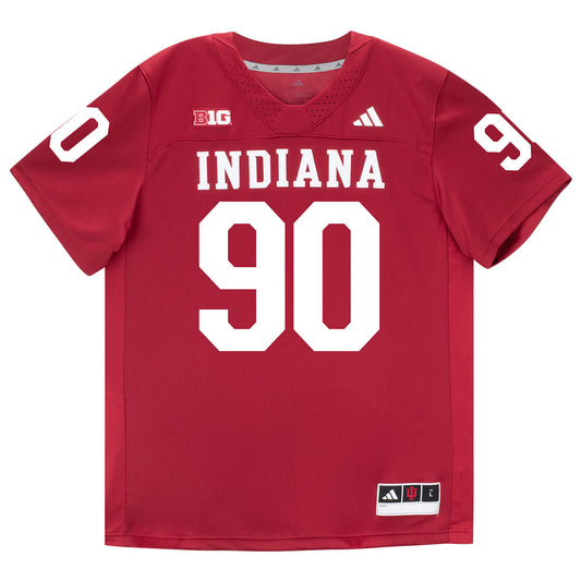 Indiana Hoosiers Adidas Football Student Athlete #90 Joshua Placzek Premier Football Jersey - Front View