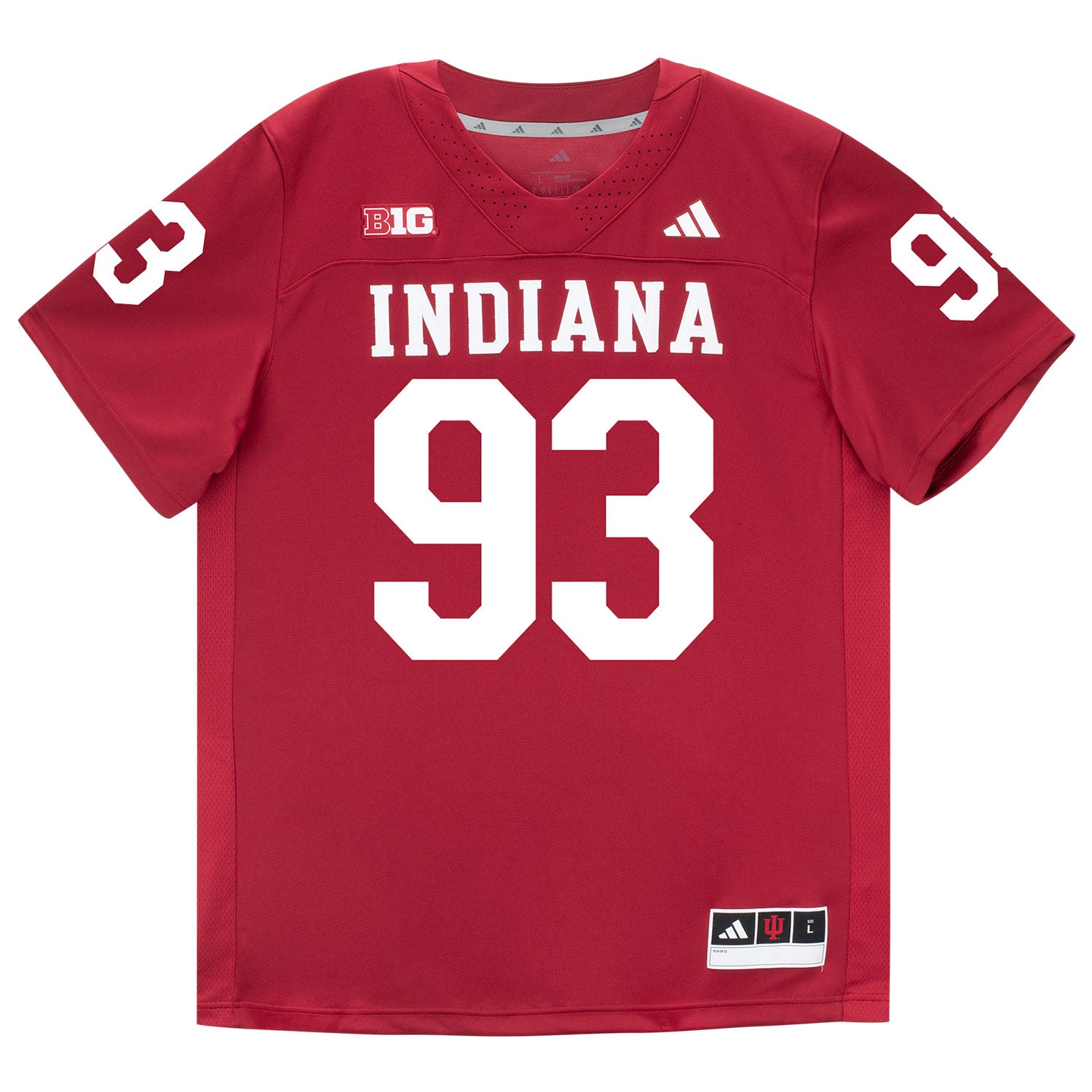 Indiana Hoosiers Adidas Football Student Athlete #93 Quinn Warren Premier Football Jersey - Front View