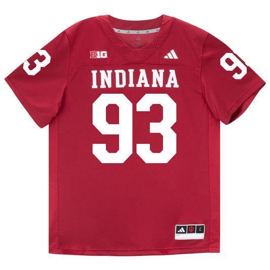 Indiana Hoosiers Adidas Football Student Athlete #93 Quinn Warren Premier Football Jersey - Front View
