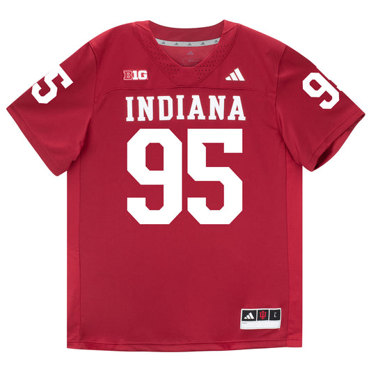 Indiana Hoosiers Adidas Football Student Athlete #95 Tyrique Tucker Premier Football Jersey - Front View