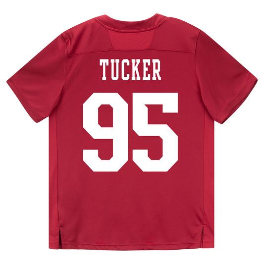 Indiana Hoosiers Adidas Football Student Athlete #95 Tyrique Tucker Premier Football Jersey - Back View