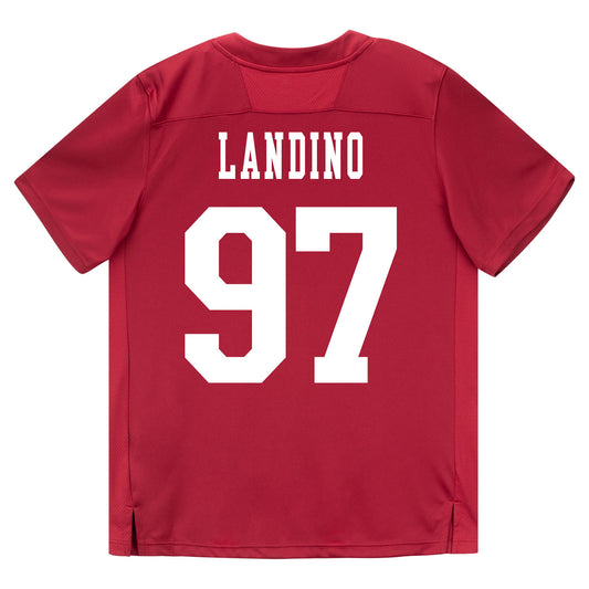 Indiana Hoosiers Adidas Football Student Athlete #97 Mario Landino Premier Football Jersey - Back View