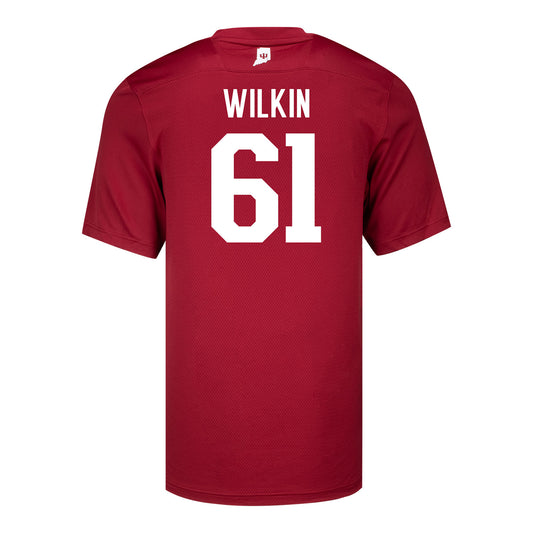 Indiana Hoosiers Adidas #61 Baylor Wilkin Student Athlete Football Jersey - Back View