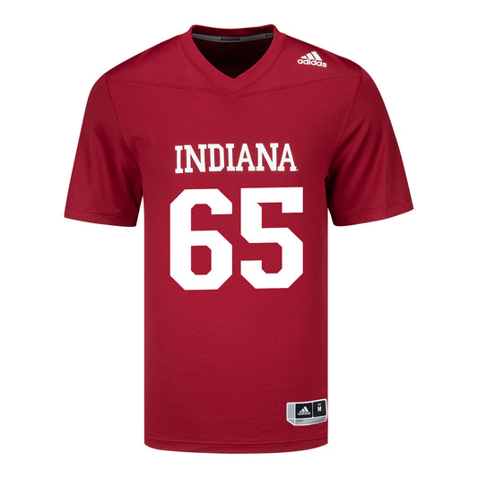 Indiana Hoosiers Adidas #65 Carter Smith Student Athlete Football Jersey - Front View