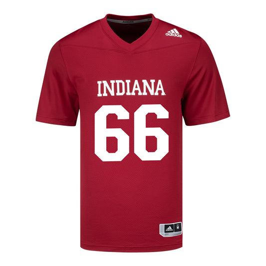 Indiana Hoosiers Adidas #66 Evan Parker Student Athlete Football Jersey - Front View
