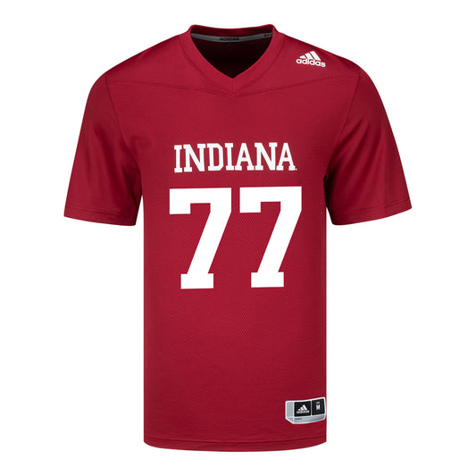 Indiana Hoosiers Adidas #77 Matt Marek Student Athlete Football Jersey - Front View