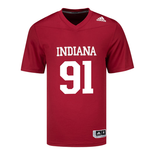 Indiana Hoosiers Adidas #91 Dominique Ratcliff Student Athlete Football Jersey - Front View