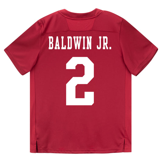 Indiana Hoosiers Adidas Football Student Athlete #2 Byron Baldwin Jr. Premier Football Jersey - Back View