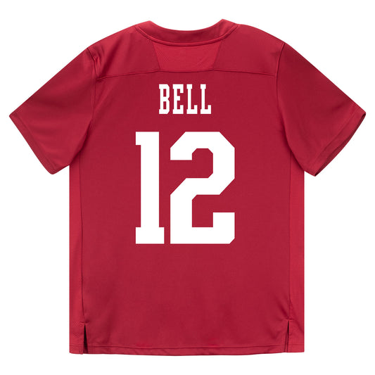 Indiana Hoosiers Adidas Football Student Athlete #12 Jacob Bell Premier Football Jersey - Back View