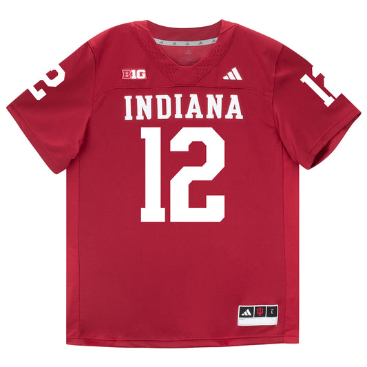 Indiana Hoosiers Adidas Football Student Athlete #12 Devan Boykin Premier Football Jersey - Front View