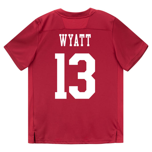Indiana Hoosiers Adidas Football Student Athlete #13 Kellan Wyatt Premier Football Jersey - Back View