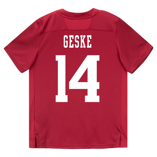 Indiana Hoosiers Adidas Football Student Athlete #14 Maverick Geske Premier Football Jersey - Back View