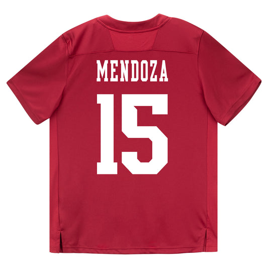 Indiana Hoosiers Adidas Football Student Athlete #15 Fernando Mendoza Premier Football Jersey - Back View