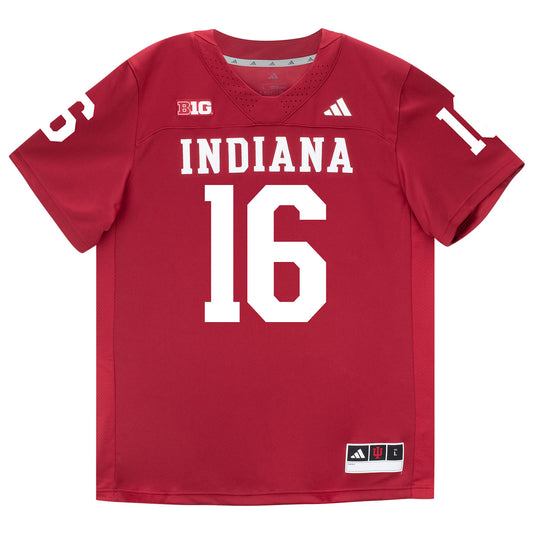 Indiana Hoosiers Adidas Football Student Athlete #16 Jah Jah Boyd Premier Football Jersey - Front View