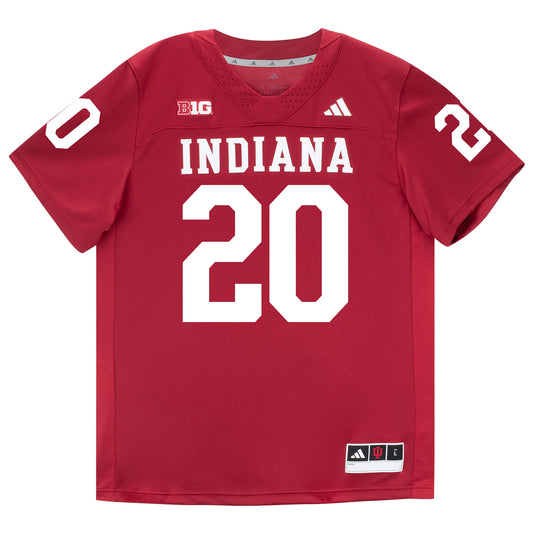 Indiana Hoosiers Adidas Football Student Athlete #20 Sean Cuono Premier Football Jersey - front View