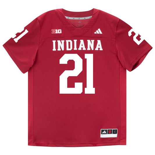 Indiana Hoosiers Adidas Football Student Athlete #21 Rolijah Hardy Premier Football Jersey - Front View
