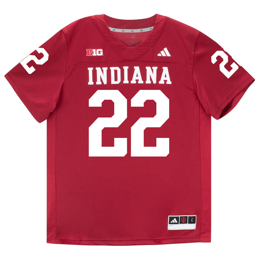 Indiana Hoosiers Adidas Football Student Athlete #22 Ace Ciongoli Premier Football Jersey - Front View