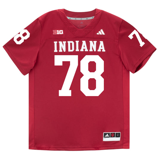 Indiana Hoosiers Adidas Football Student Athlete #78 Patrick Coogan Premier Football Jersey - Front View