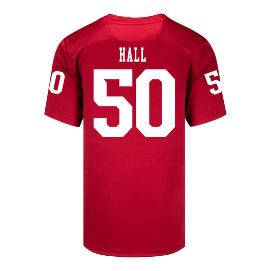 Indiana Hoosiers Adidas Football Student Athlete #50 Jhrevious Hall Premier Football Jersey