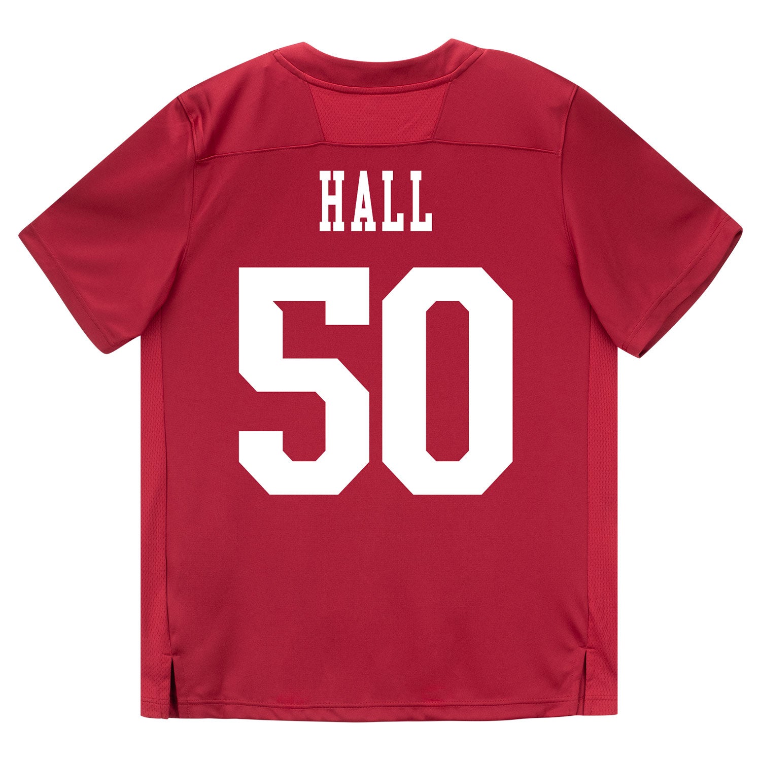 Indiana Hoosiers Adidas Football Student Athlete #50 Jhrevious Hall Premier Football Jersey - Back View