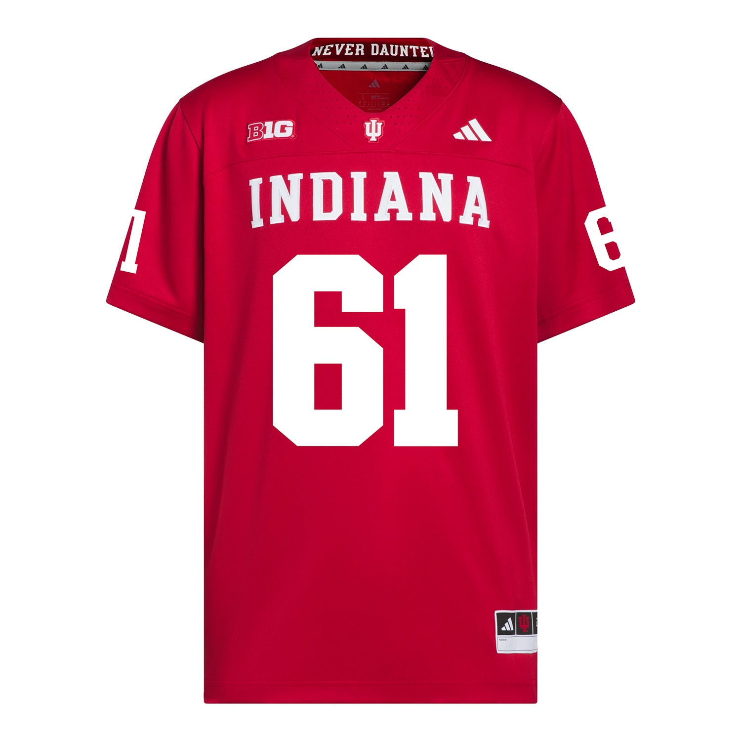Indiana Hoosiers Adidas Football Student Athlete #61 Baylor Wilkin Premier Football Jersey